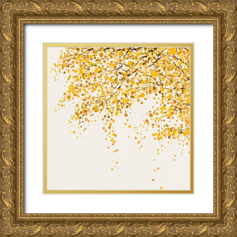 Autumn Leaves Gold Ornate Wood Framed Art Print with Double Matting by Straatsma, Leah