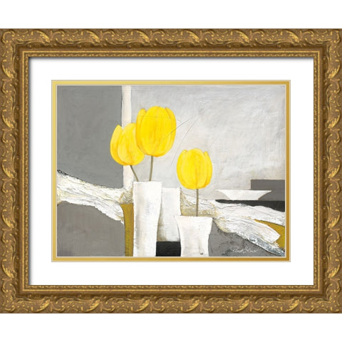 Effective Interior Gold Ornate Wood Framed Art Print with Double Matting by May