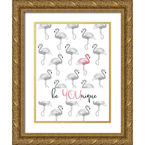 Be Younique Gold Ornate Wood Framed Art Print with Double Matting by Martina