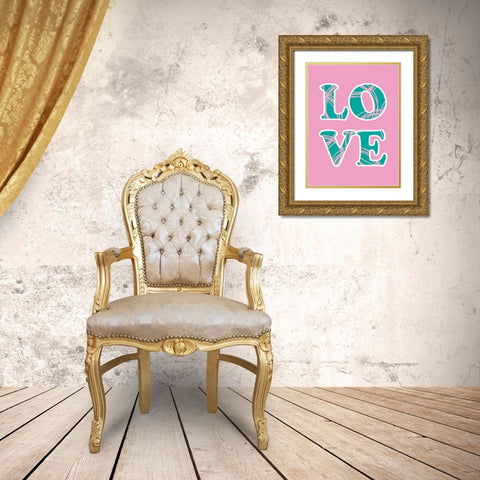 Love Gold Ornate Wood Framed Art Print with Double Matting by Martina