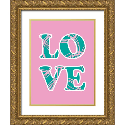 Love Gold Ornate Wood Framed Art Print with Double Matting by Martina