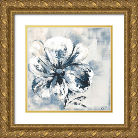 Blue Beauty Florenti Mate Gold Ornate Wood Framed Art Print with Double Matting by May