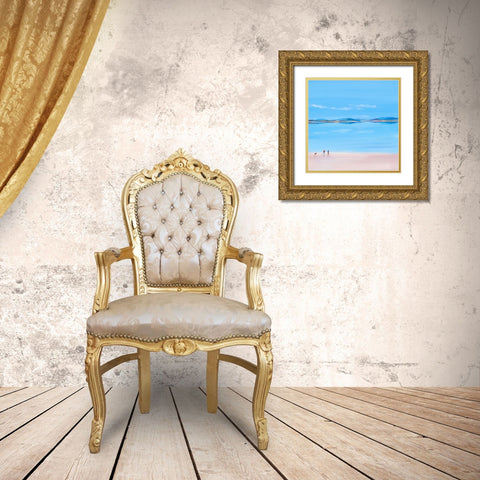 At The Beach 2 Gold Ornate Wood Framed Art Print with Double Matting by Hasen, Jan