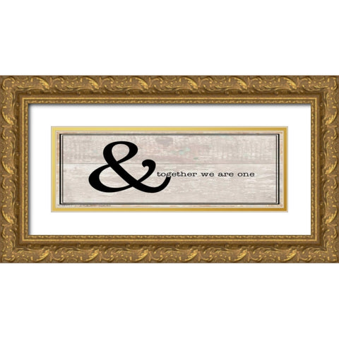 Together We Are One Gold Ornate Wood Framed Art Print with Double Matting by May