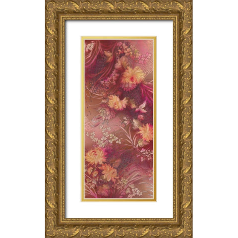 Marooned Florals Gold Ornate Wood Framed Art Print with Double Matting by May