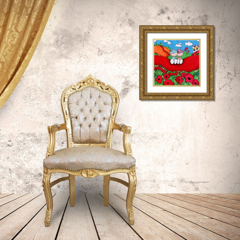 Adobe Photoshop PDF Gold Ornate Wood Framed Art Print with Double Matting by May