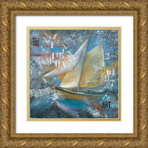 Stormy Seas 2 Gold Ornate Wood Framed Art Print with Double Matting by May