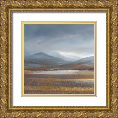 Mountainous Fields 1 Gold Ornate Wood Framed Art Print with Double Matting by May