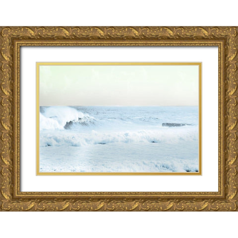 Crashing Beauty Gold Ornate Wood Framed Art Print with Double Matting by Collins, Matthew