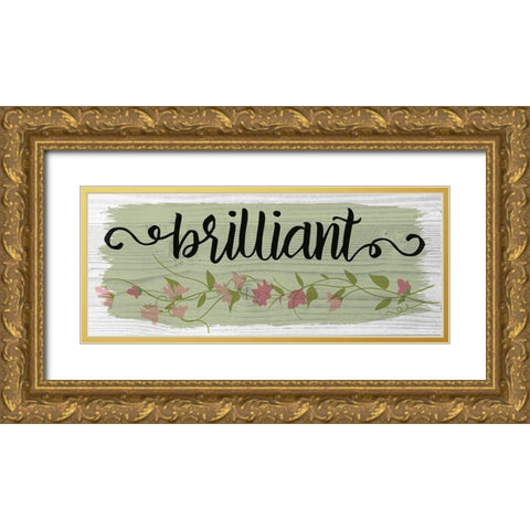 Curly Cue Brilliant Floral 5 Gold Ornate Wood Framed Art Print with Double Matting by Hogan, Melody