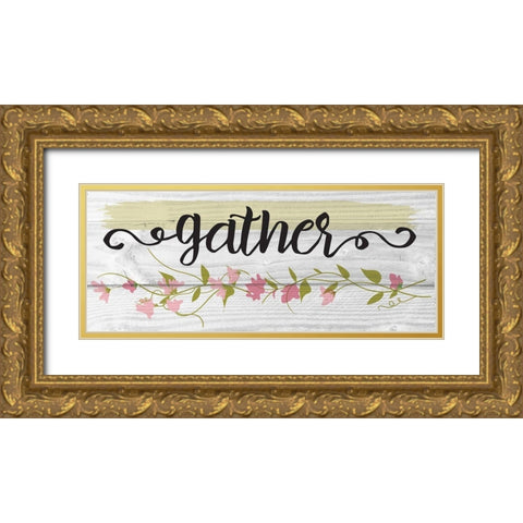 Curly Cue Gather Floral 6 Gold Ornate Wood Framed Art Print with Double Matting by Hogan, Melody