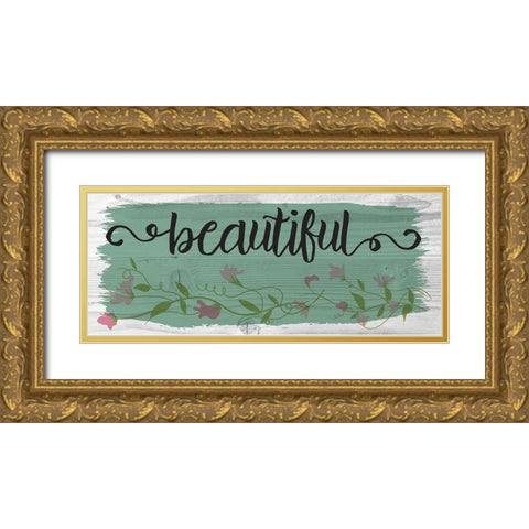 Curly Cue Beautiful Color 7 Gold Ornate Wood Framed Art Print with Double Matting by Hogan, Melody