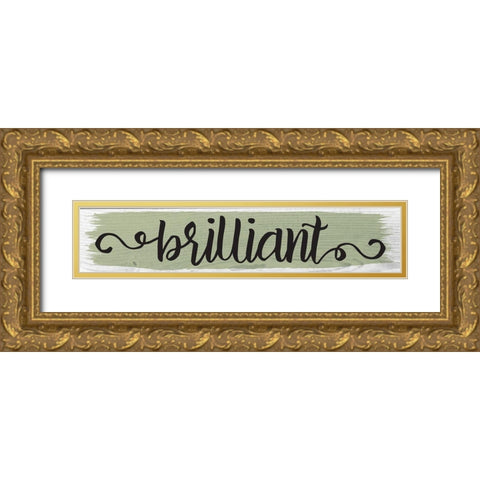 Curly Cue Color Signs 3 Gold Ornate Wood Framed Art Print with Double Matting by Hogan, Melody