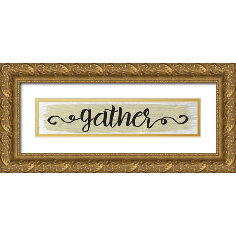 Curly Cue Color Signs 7 Gold Ornate Wood Framed Art Print with Double Matting by Hogan, Melody
