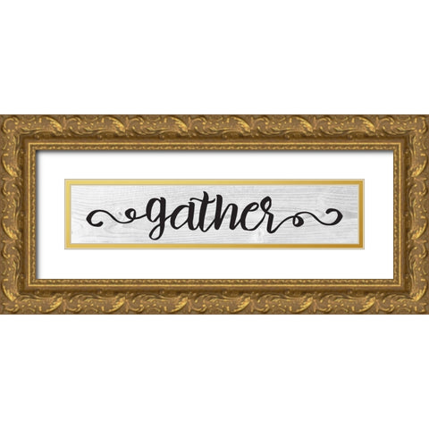 Curly Cue Signs 7 Gold Ornate Wood Framed Art Print with Double Matting by Hogan, Melody