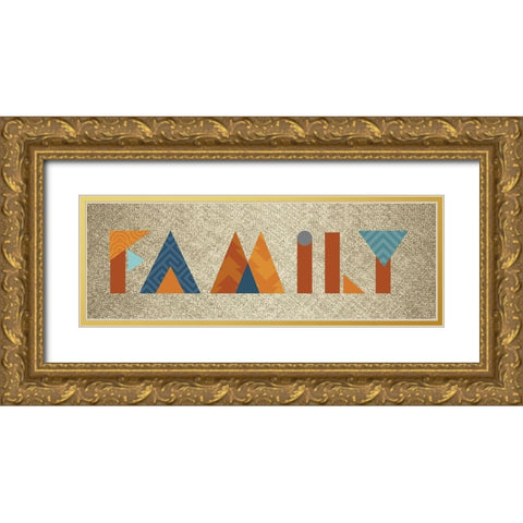 Mod Family Gold Ornate Wood Framed Art Print with Double Matting by Hogan, Melody