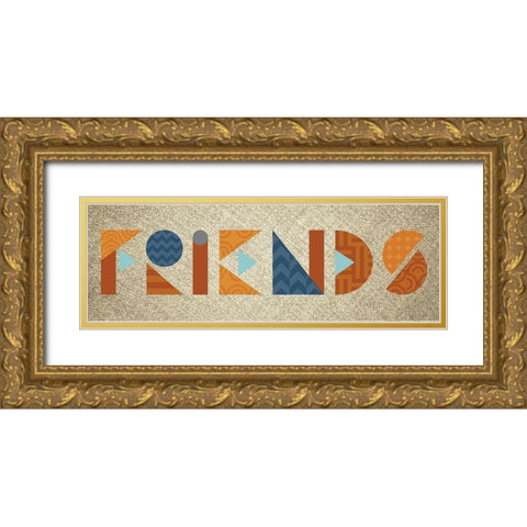 Mod Friends Gold Ornate Wood Framed Art Print with Double Matting by Hogan, Melody