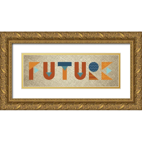 Mod Future Gold Ornate Wood Framed Art Print with Double Matting by Hogan, Melody