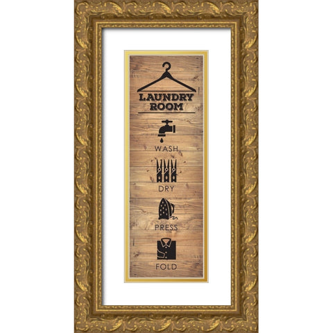 Laundry Natural 5 Gold Ornate Wood Framed Art Print with Double Matting by Hogan, Melody