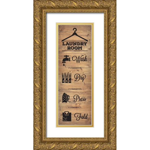 Laundry Natural 6 Gold Ornate Wood Framed Art Print with Double Matting by Hogan, Melody