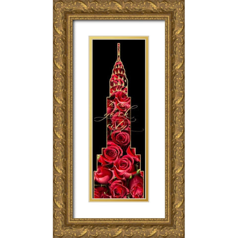 NYC Glam 1 Gold Ornate Wood Framed Art Print with Double Matting by Hogan, Melody