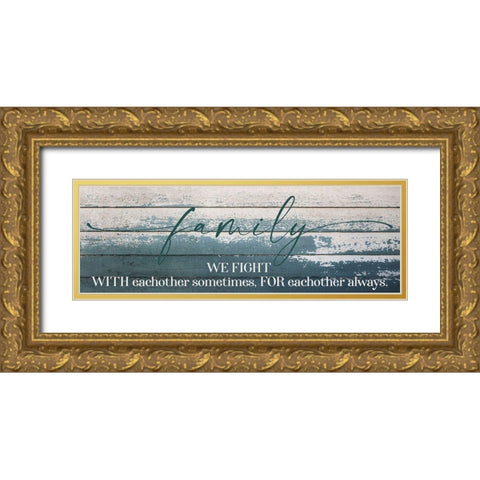 Family Fight Gold Ornate Wood Framed Art Print with Double Matting by Hogan, Melody