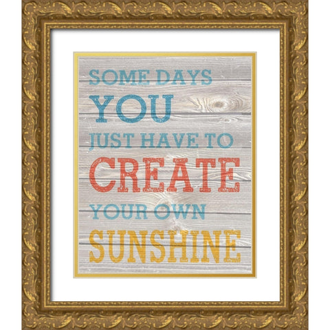 Wood Panel Typography 4 Gold Ornate Wood Framed Art Print with Double Matting by Hogan, Melody