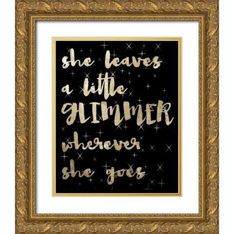 A Little Glimmer Gold Ornate Wood Framed Art Print with Double Matting by Hogan, Melody