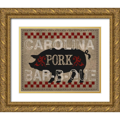 Carolina BBQ Gold Ornate Wood Framed Art Print with Double Matting by Hogan, Melody