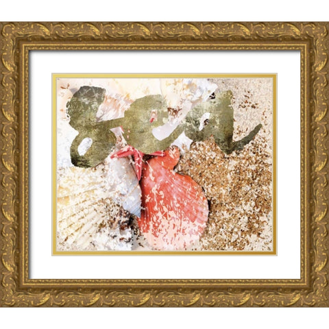 Coral Scallop Gold Ornate Wood Framed Art Print with Double Matting by Hogan, Melody