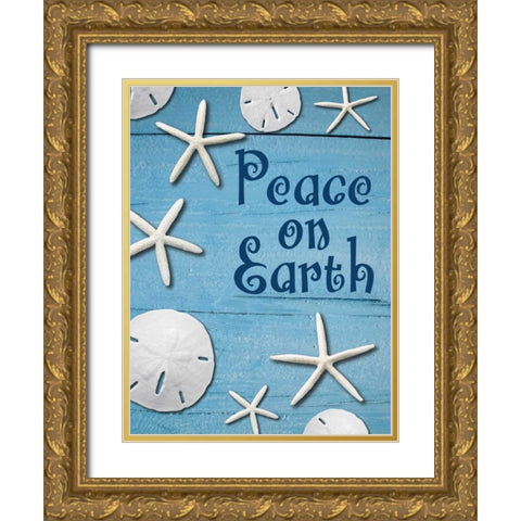 Coastal Christmas Sand Dollars 1 Gold Ornate Wood Framed Art Print with Double Matting by Hogan, Melody