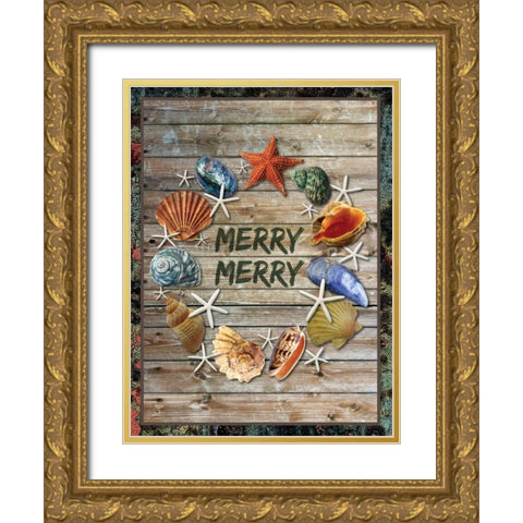 Merry Coastal 2 Gold Ornate Wood Framed Art Print with Double Matting by Hogan, Melody