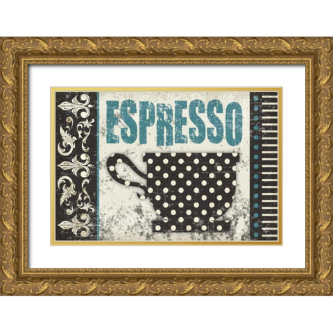Expresso Buenisimo Gold Ornate Wood Framed Art Print with Double Matting by Hogan, Melody