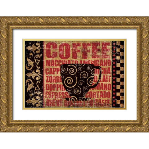 Caffeinated Expressions 3 Gold Ornate Wood Framed Art Print with Double Matting by Hogan, Melody