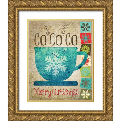 Christmas Kitchen 1 Gold Ornate Wood Framed Art Print with Double Matting by Hogan, Melody