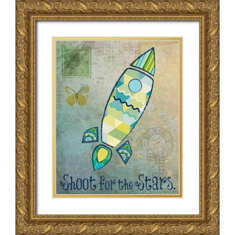 Vintage Space 1 Gold Ornate Wood Framed Art Print with Double Matting by Hogan, Melody