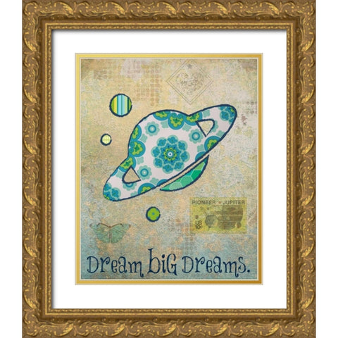 Vintage Space 2 Gold Ornate Wood Framed Art Print with Double Matting by Hogan, Melody