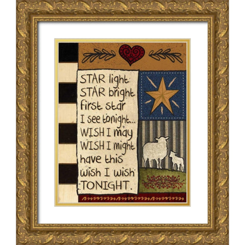 Primitive Collage 2 Gold Ornate Wood Framed Art Print with Double Matting by Hogan, Melody