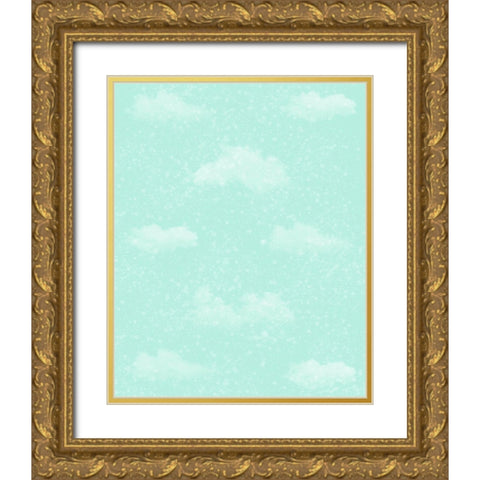 Unique Sparkle Clouds Gold Ornate Wood Framed Art Print with Double Matting by Hogan, Melody