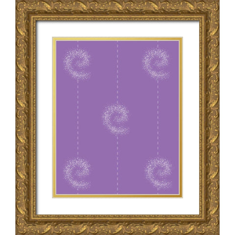Unique Swirl Stitch Gold Ornate Wood Framed Art Print with Double Matting by Hogan, Melody