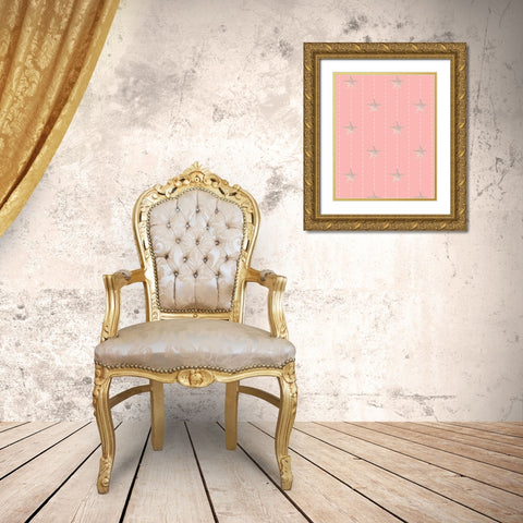 Whimsical Starfish Stitch Gold Ornate Wood Framed Art Print with Double Matting by Hogan, Melody