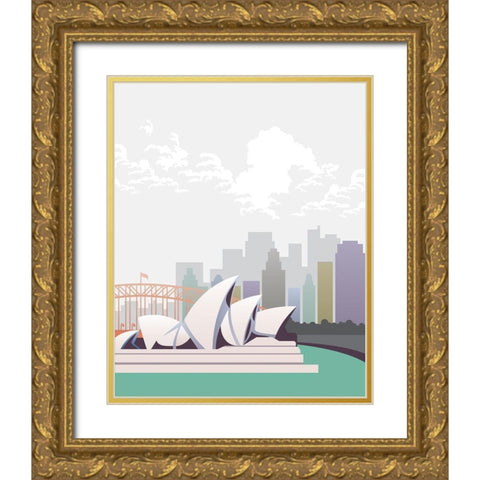 Deco World Landmarks 3 Gold Ornate Wood Framed Art Print with Double Matting by Hogan, Melody