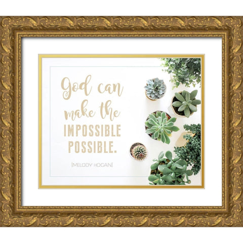 Impossible Possible Gold Ornate Wood Framed Art Print with Double Matting by Hogan, Melody