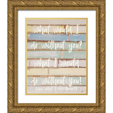 Funny Family 4 Gold Ornate Wood Framed Art Print with Double Matting by Hogan, Melody
