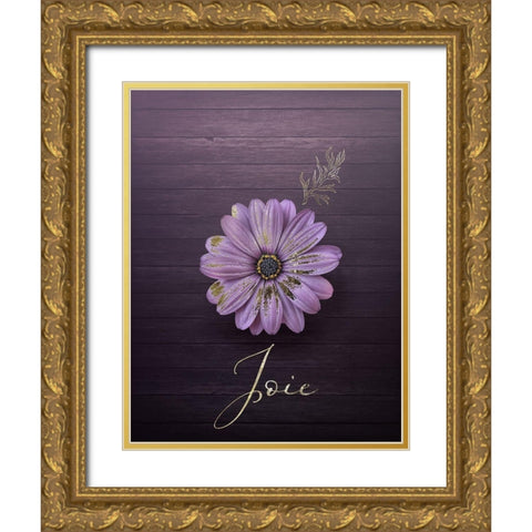 Gilded Daisy Gold Ornate Wood Framed Art Print with Double Matting by Hogan, Melody