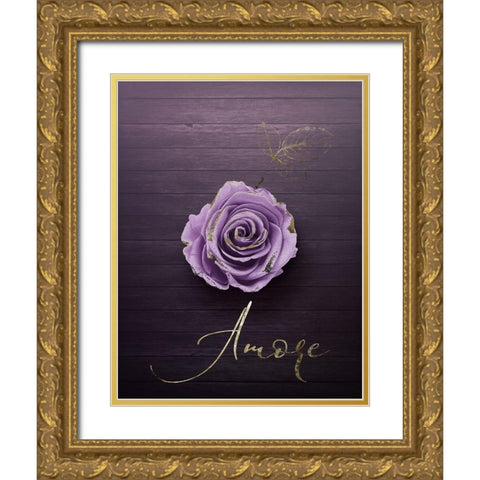 Gilded Rose Gold Ornate Wood Framed Art Print with Double Matting by Hogan, Melody