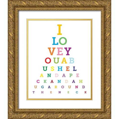 Colorful Eye Chart 1 Gold Ornate Wood Framed Art Print with Double Matting by Hogan, Melody