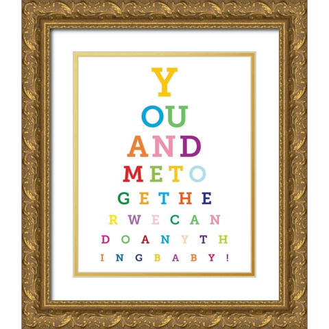 Colorful Eye Chart 2 Gold Ornate Wood Framed Art Print with Double Matting by Hogan, Melody