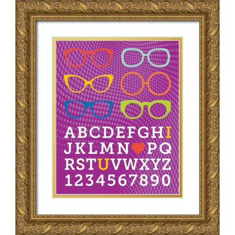 Serious Reading 4 Gold Ornate Wood Framed Art Print with Double Matting by Hogan, Melody