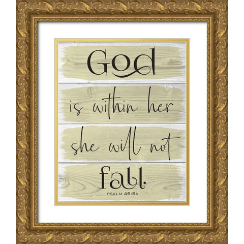 God Wood Panels 2 Gold Ornate Wood Framed Art Print with Double Matting by Hogan, Melody